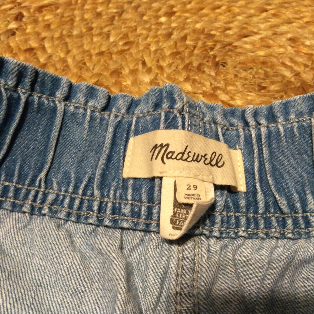 Madewell Blue Denim Elastic-Waist Jean Shorts - Picture 4 of 9
